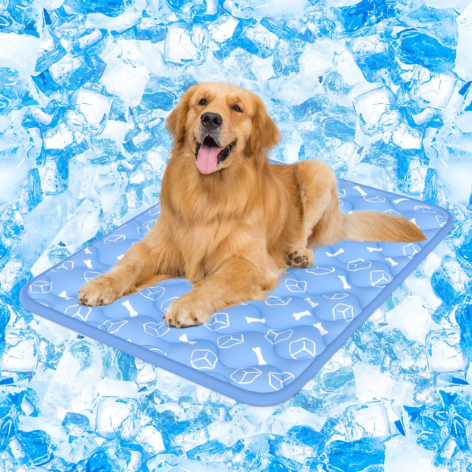 Cama de enfriamiento Rywell 2.0 para perros grandes, comodidad superior.