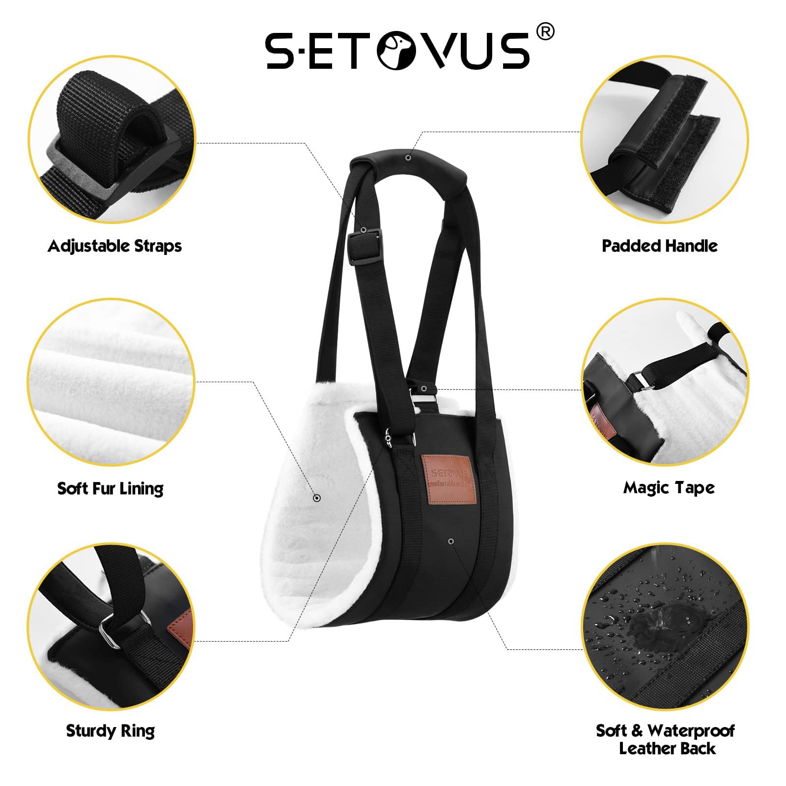 S-ETOVUS dispositivo con cinta mágica para ajuste seguro.