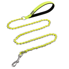 S-ETOVUS correa de metal anti masticación para perros grandes, paseo seguro