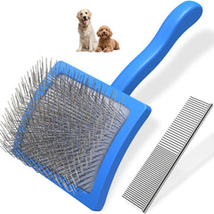 Cepillo deslanador Saccison para perros con puntas largas desenreda nudos con suavidad.