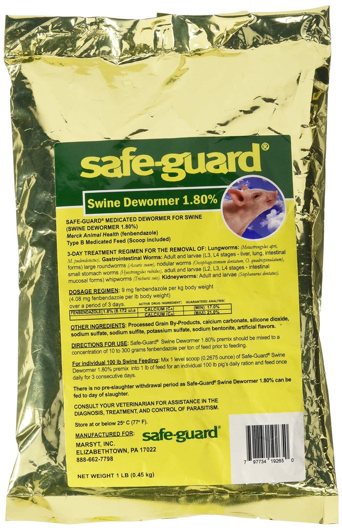 Safe-Guard, cucharilla de dosificación para cerdos, facilita la administración del tratamiento.