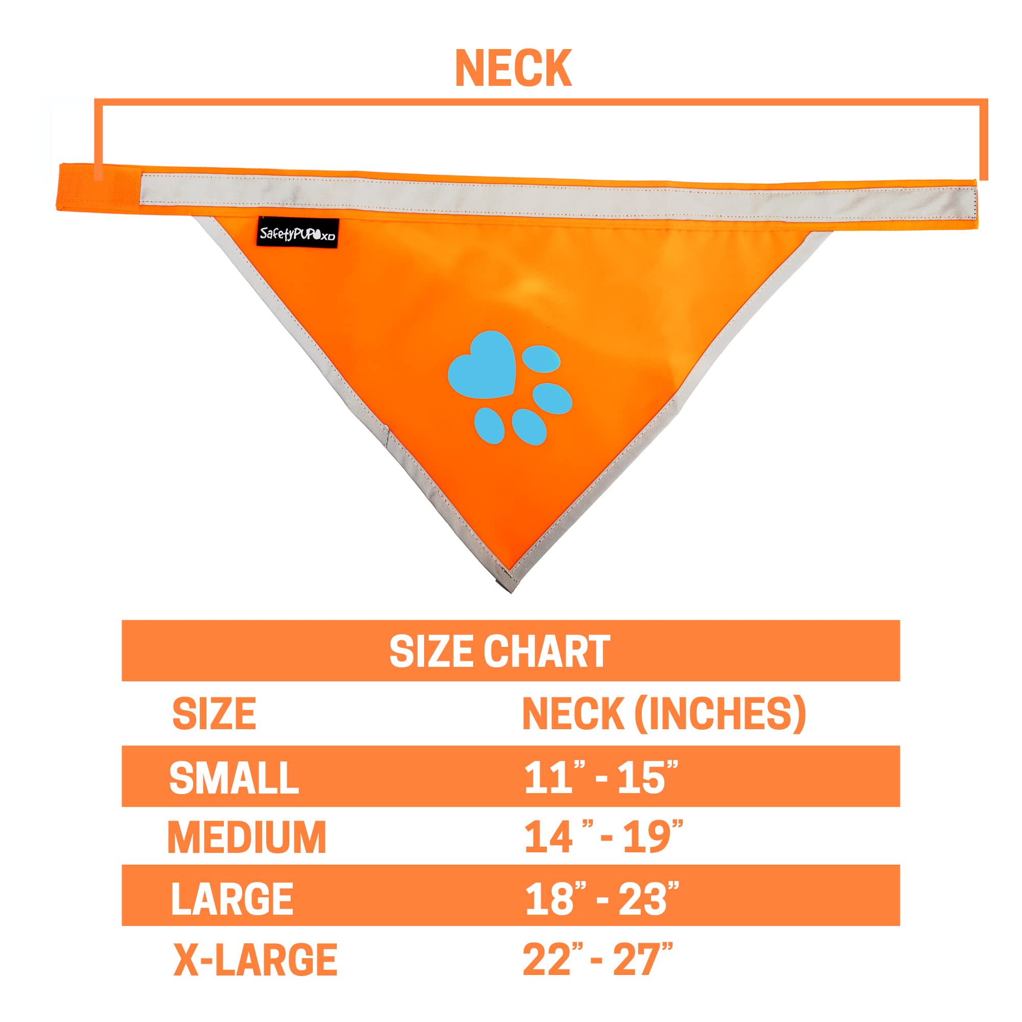 SafetyPUP XD bandana naranja-brillo-reflectivo, facilita ser visto con luces de noche
