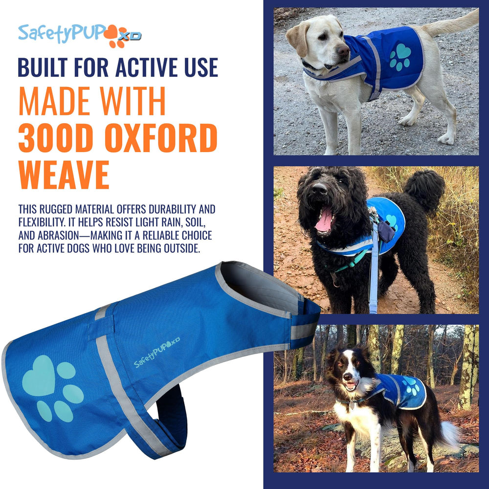 SafetyPUP XD material Oxford 300D resistente, chaleco duradero ante diversas condiciones