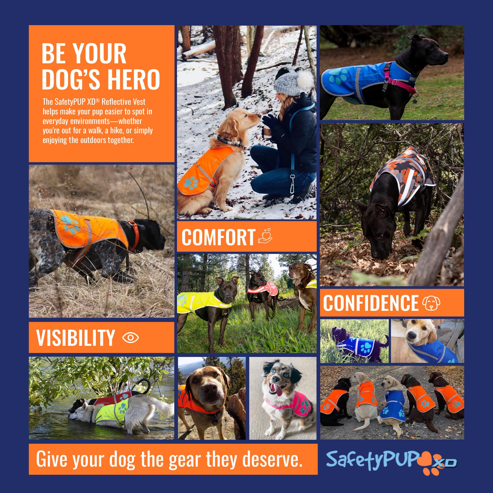 SafetyPUP XD chaleco reflectante XS, ajuste perfecto para razas pequeñas.