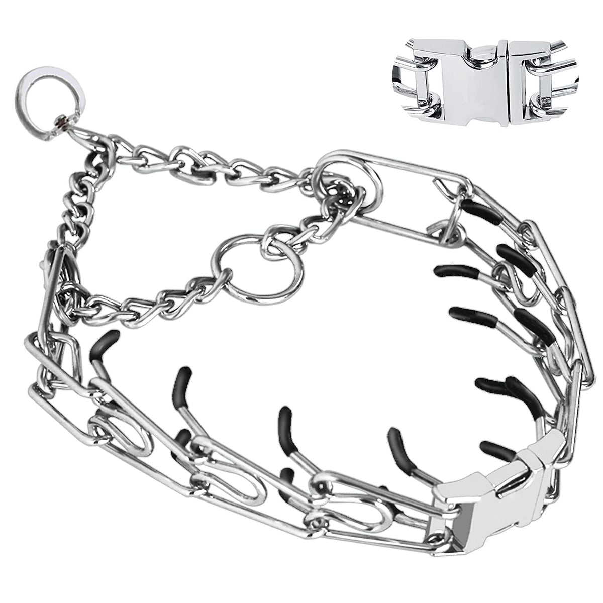 Collar Safiman con hebilla de liberación rápida para paseos seguros.