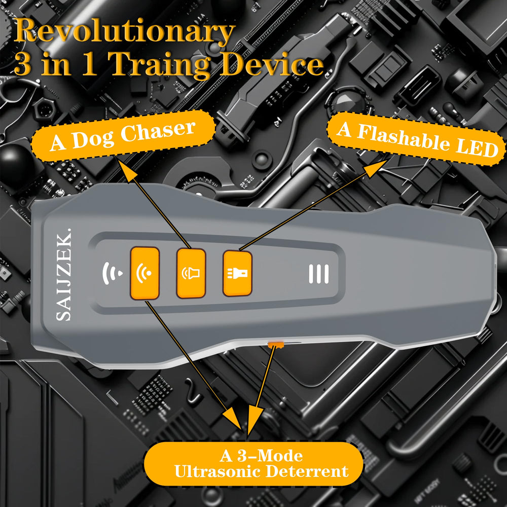 SAIJZEK Entrenador Ultrasonico G2 modo 2 frecuencia variable para evitar habituación.