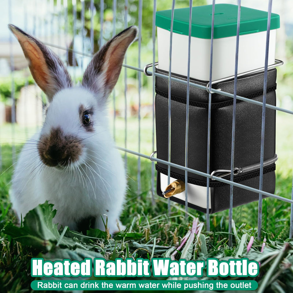 Saillong botella-agua-caliente para conejos, mantiene agua tibia para beber
