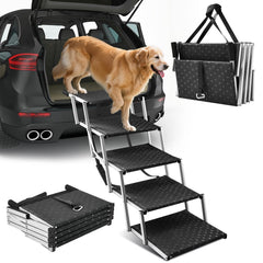 SakerPlus escalera para perros para coche con anchura amplia y estabilidad.