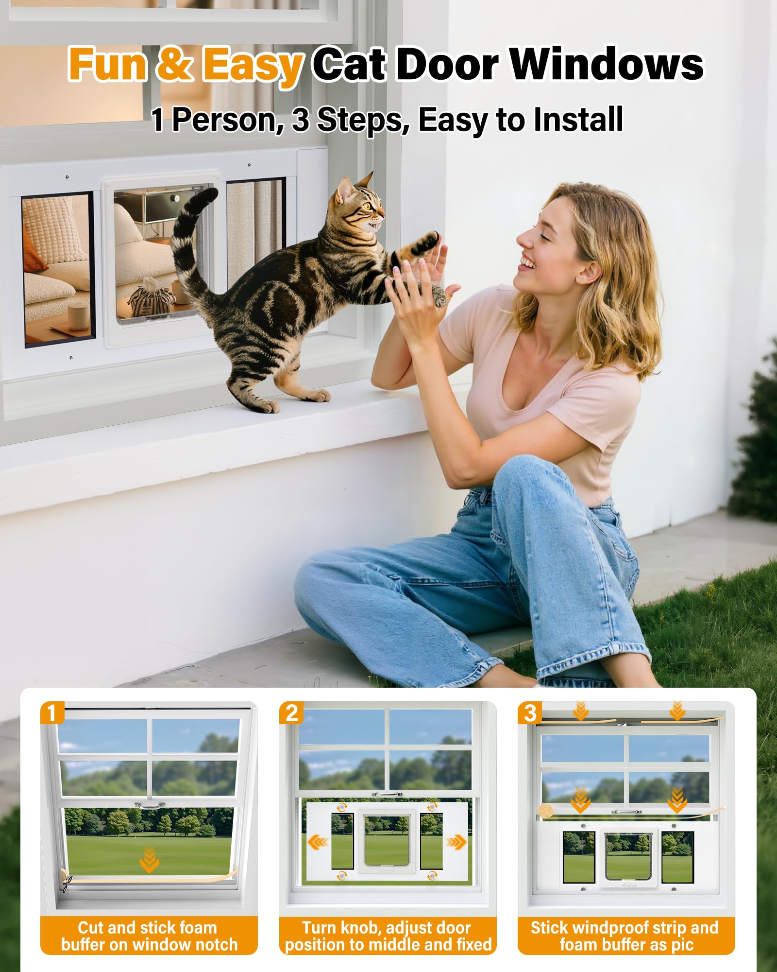 SAKSUN diseño-ergonomico-puerta-gato: paso cómodo para mascotas.