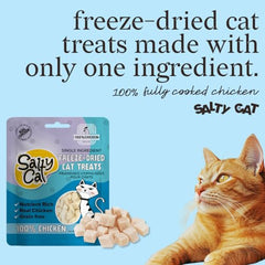 Salty Cat galletas de pollo liofilizado, crujientes y sabrosas para premiar.