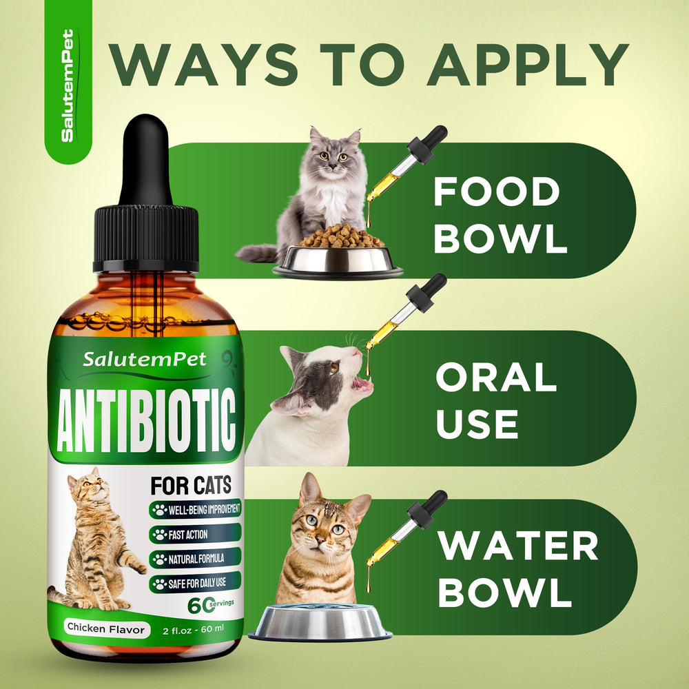 SalutemPet Antibiotico Gatos: directo en boca para uso rápido.
