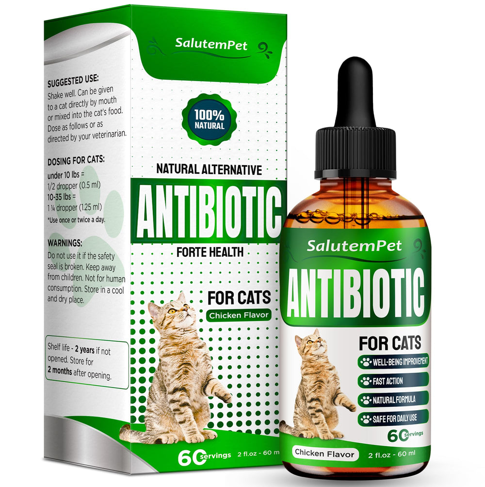 SalutemPet Antibiotico Gatos: frasco líquido 2oz para momentos diarios.