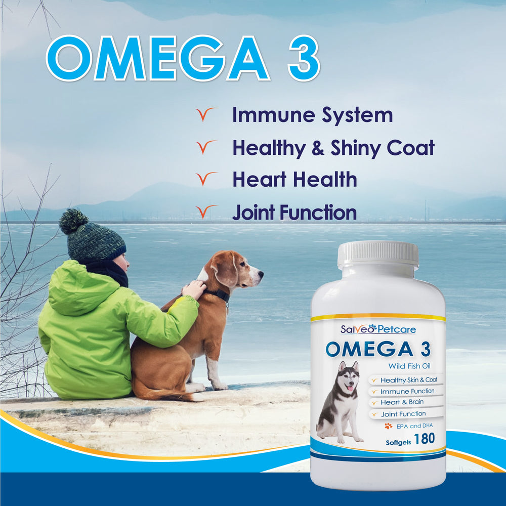 Salveo Petcare Omega 3 para perros: frasco grande para uso diario.