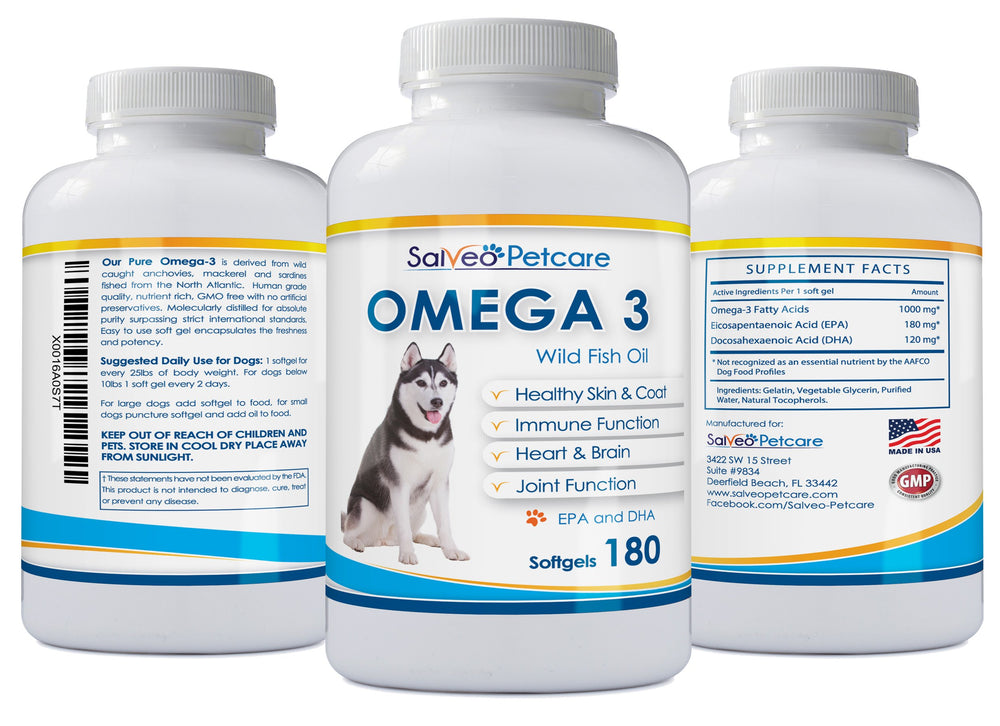 Salveo Petcare Omega 3 para perros: uso diario recomendado.