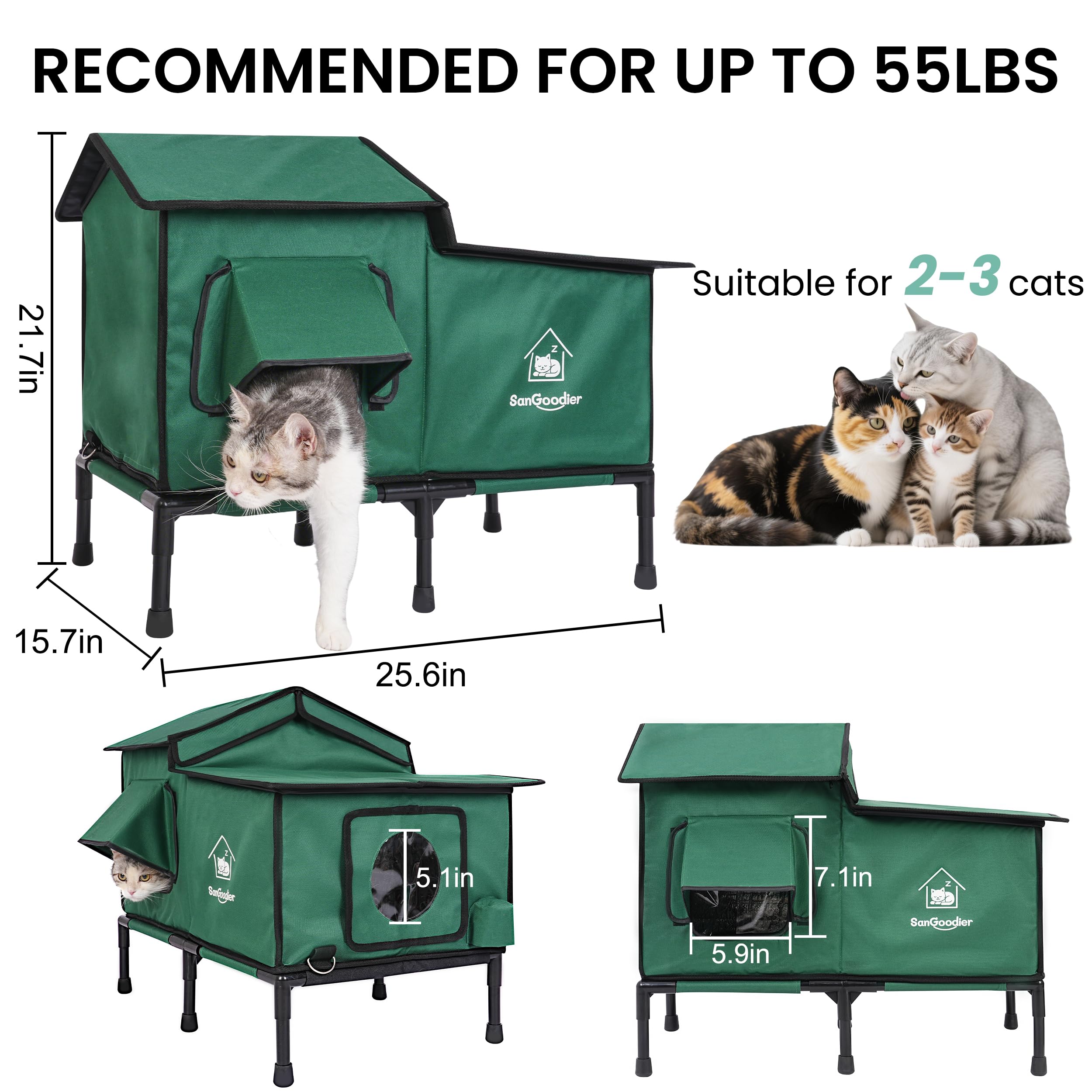 Sangoodier casa gatos aislada invierno ofrece refugio cálido