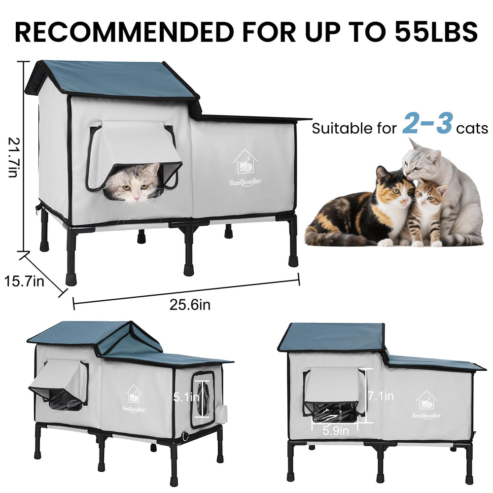 La Sangoodier casa-gatos-aislamiento-aluminio mantiene caliente el interior para gatos.