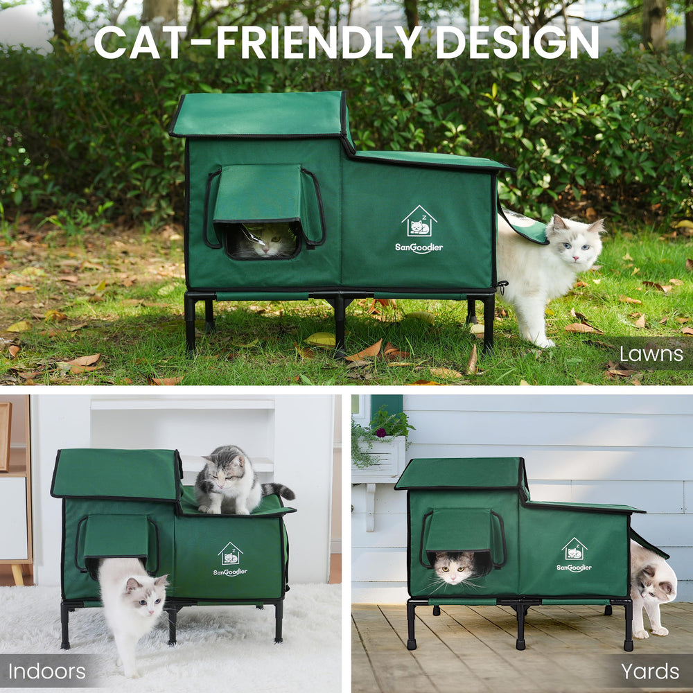 Sangoodier casa gatos capacidad 2-3 refugio para dos a tres felinos