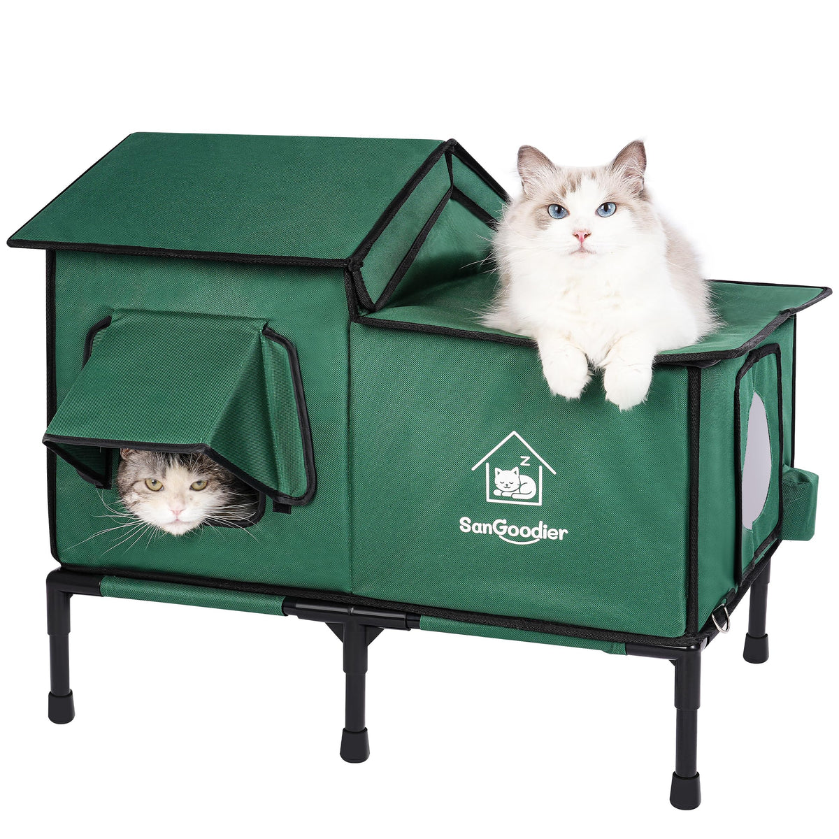 Sangoodier casa gatos exterior impermeable para refugio al aire libre