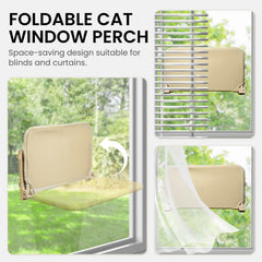 Sangoodier percha-ventana-gato amarillo desmontable para lavado fácil.