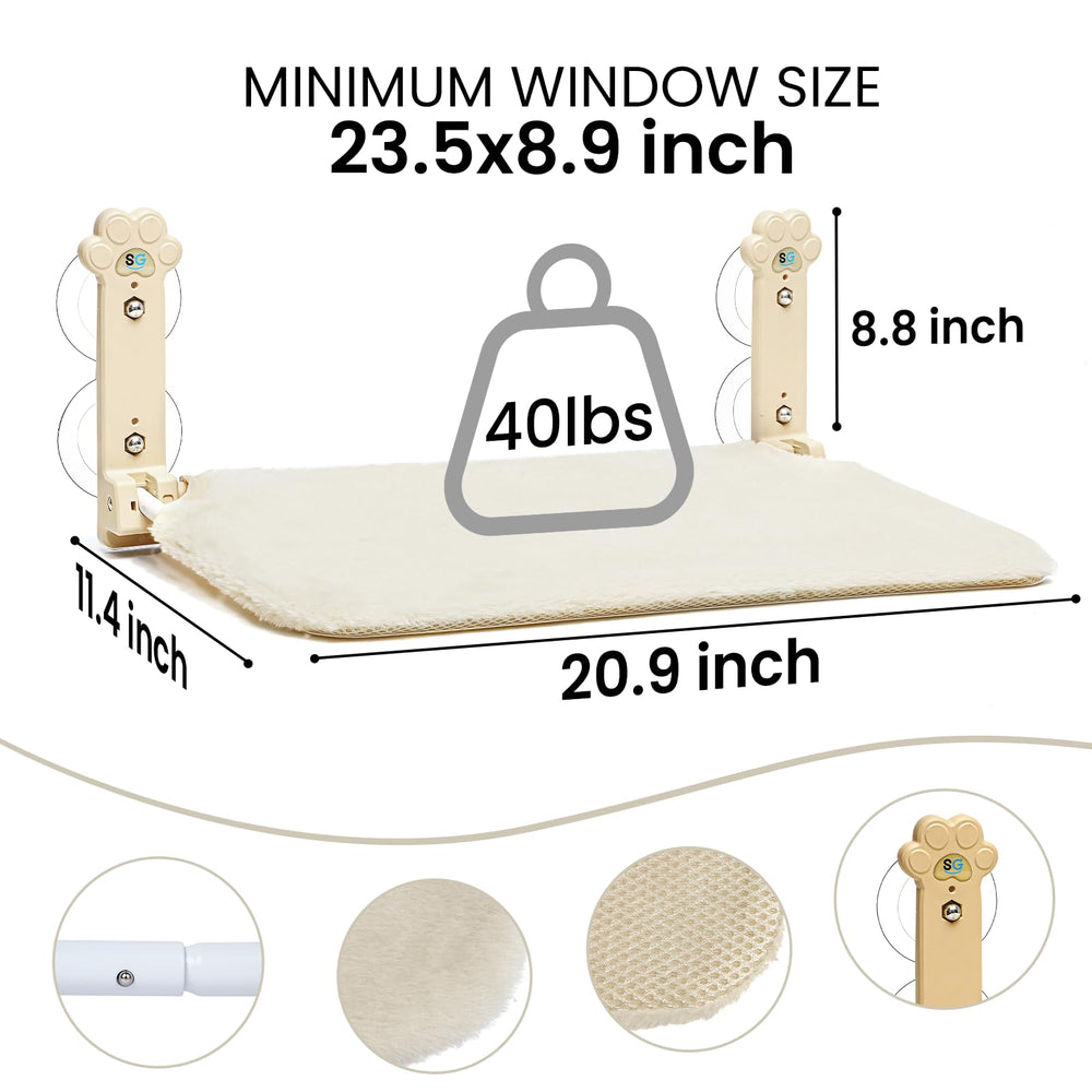 Sangoodier percha-ventana-gato amarillo forrada suave para acurrucarse.