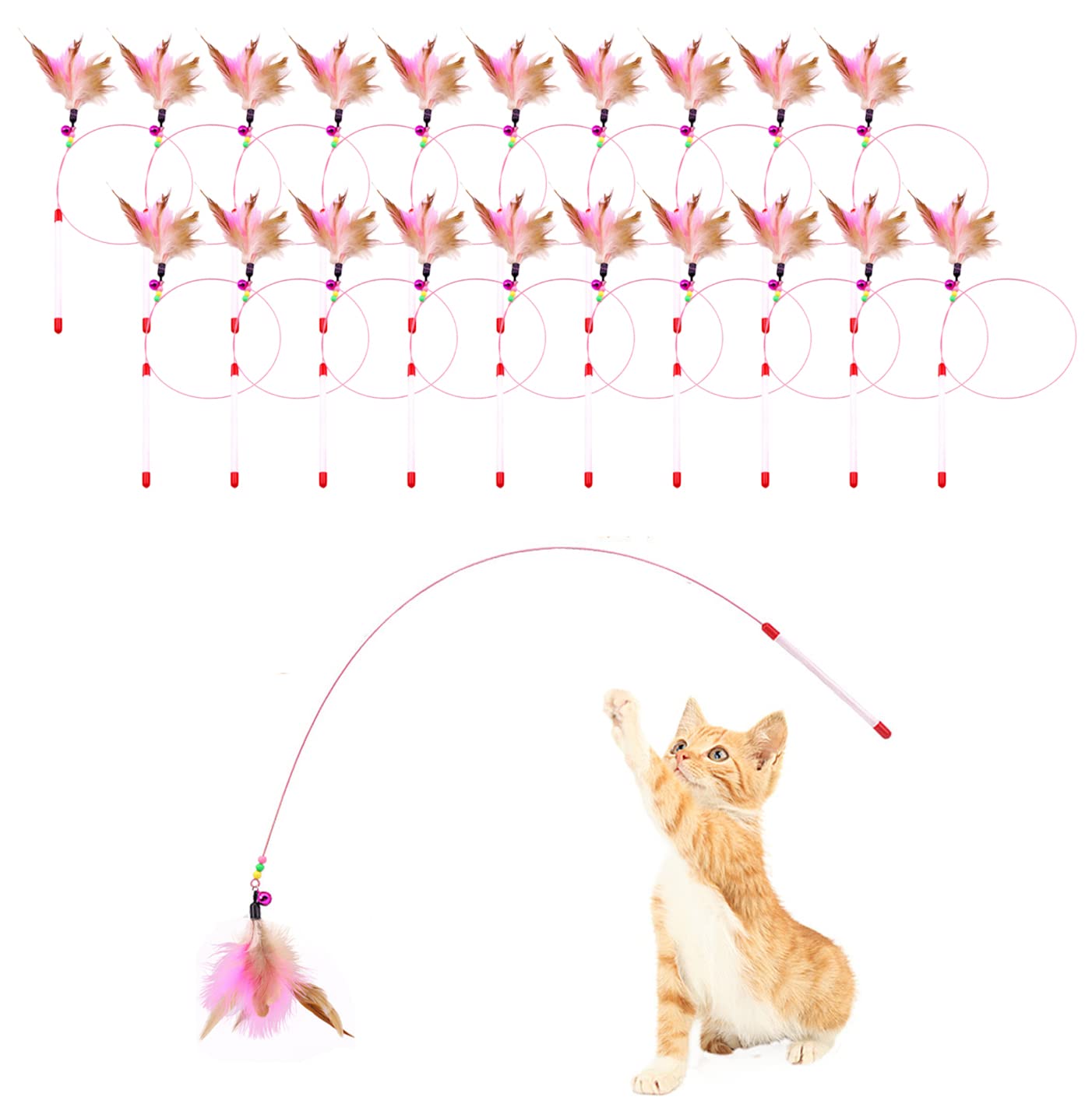 Sanpink varita plumas gato interactivo para ejercicio y juego diario