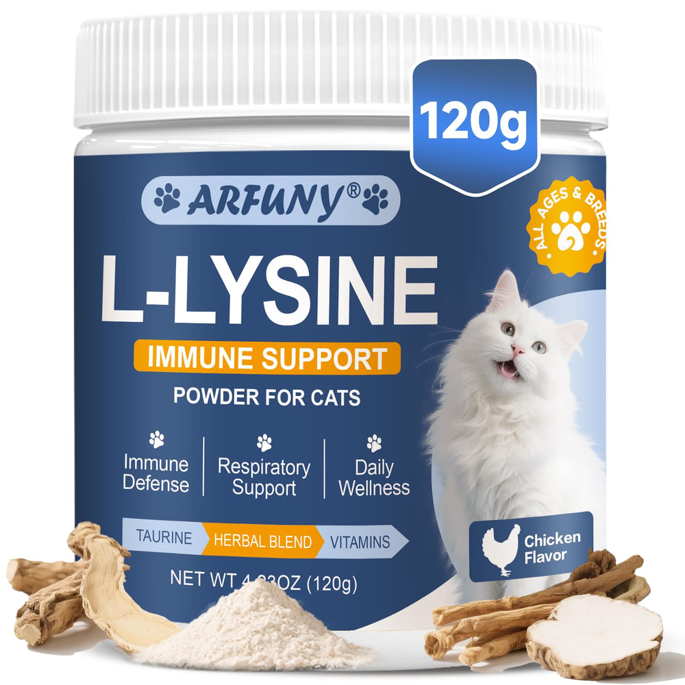 SANTKOL lisina-gatos-polvo-sabor-pollo: apoya ojos y nariz saludables