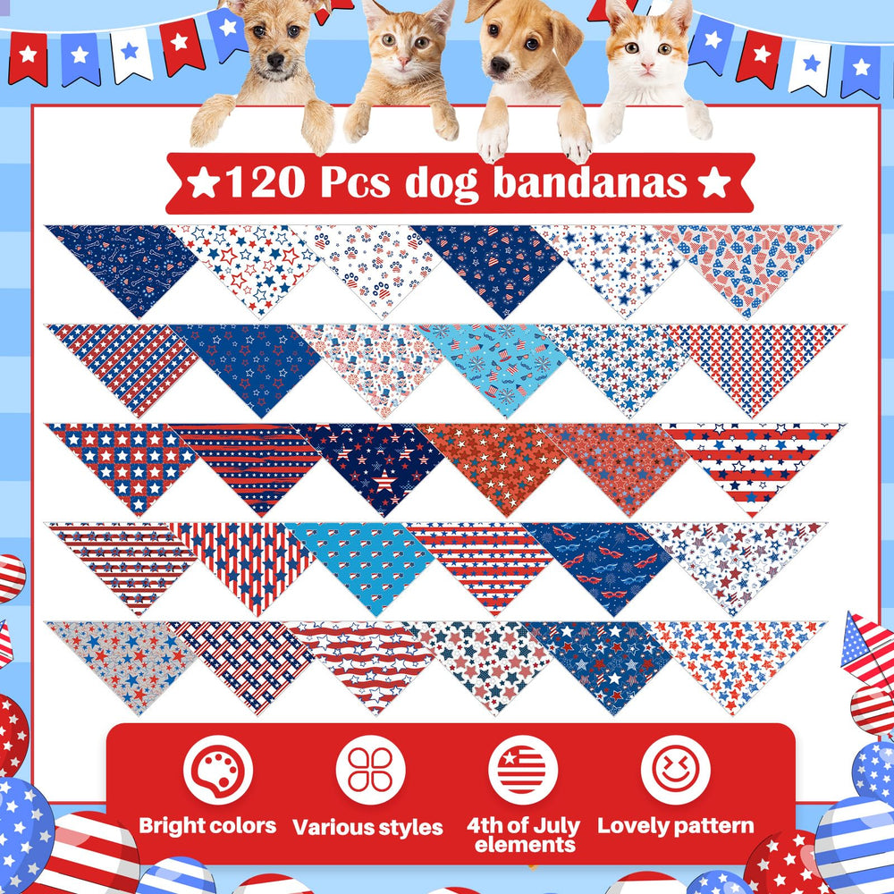 Bandana patriótica Sanwuta para perros, triángulo suave para confort diario.