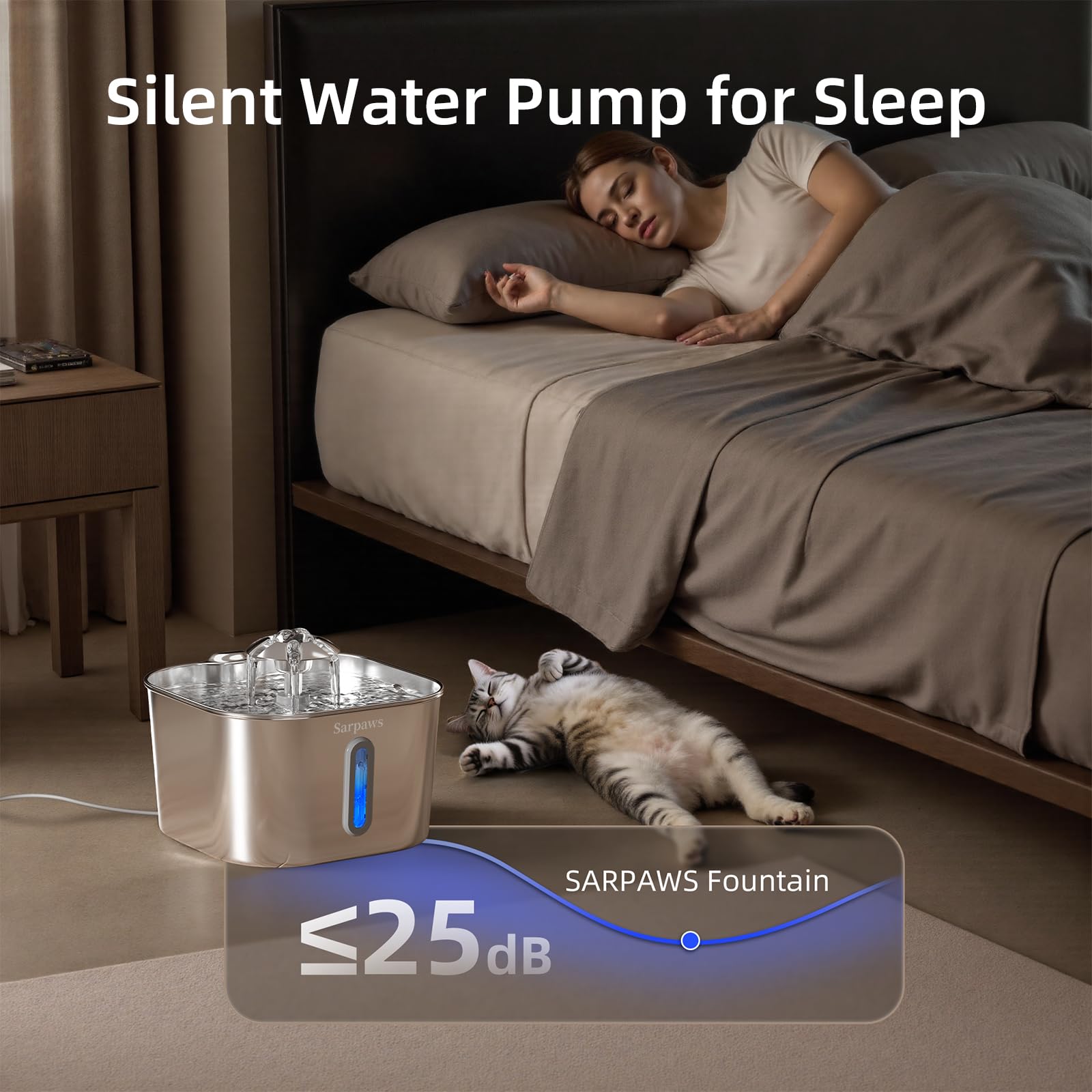 Sarpaws: dispensador de agua para interior, diseño compacto