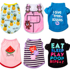 SATINIOR camisas para perro con estampado de patitas, perfecto para verano