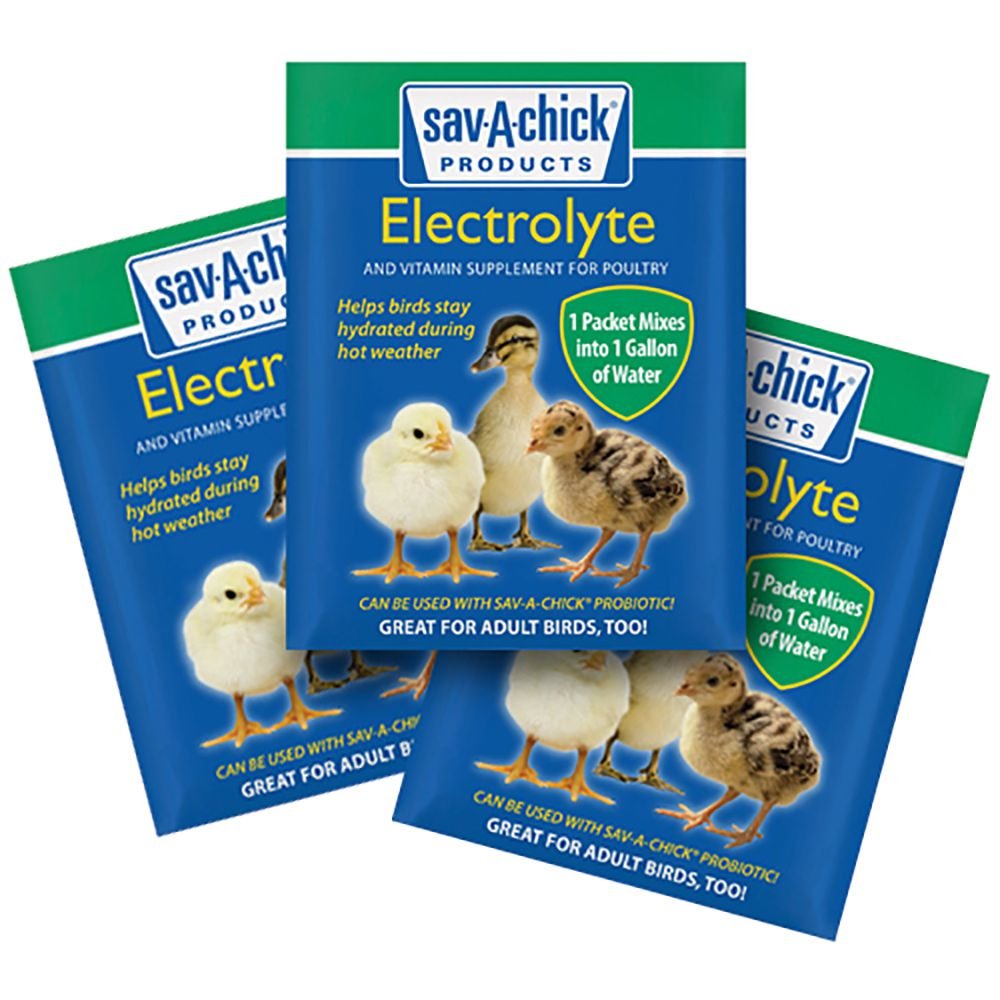 Sav-A-Caf Sav-A-Chick 9 sobres: electrolitos para aves, facilita hidratación en días calurosos