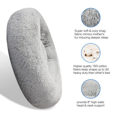 Cama donut SAVFOX aro elevado que brinda calidez y refugio.