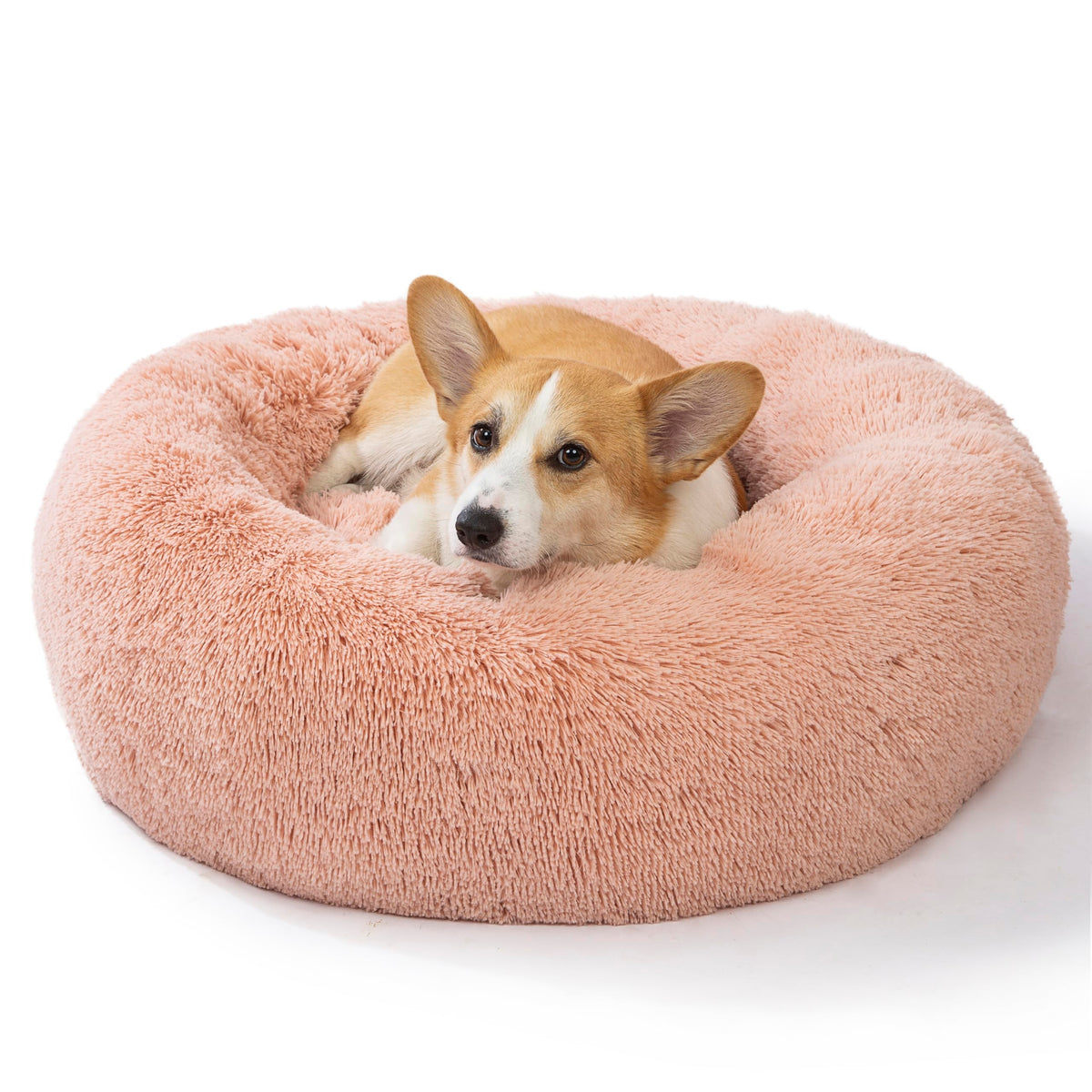 SAVFOX cama tipo dona con forro peluche suave para descanso nocturno