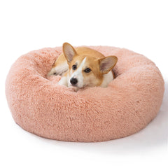 SAVFOX cama tipo dona con forro peluche suave para descanso nocturno