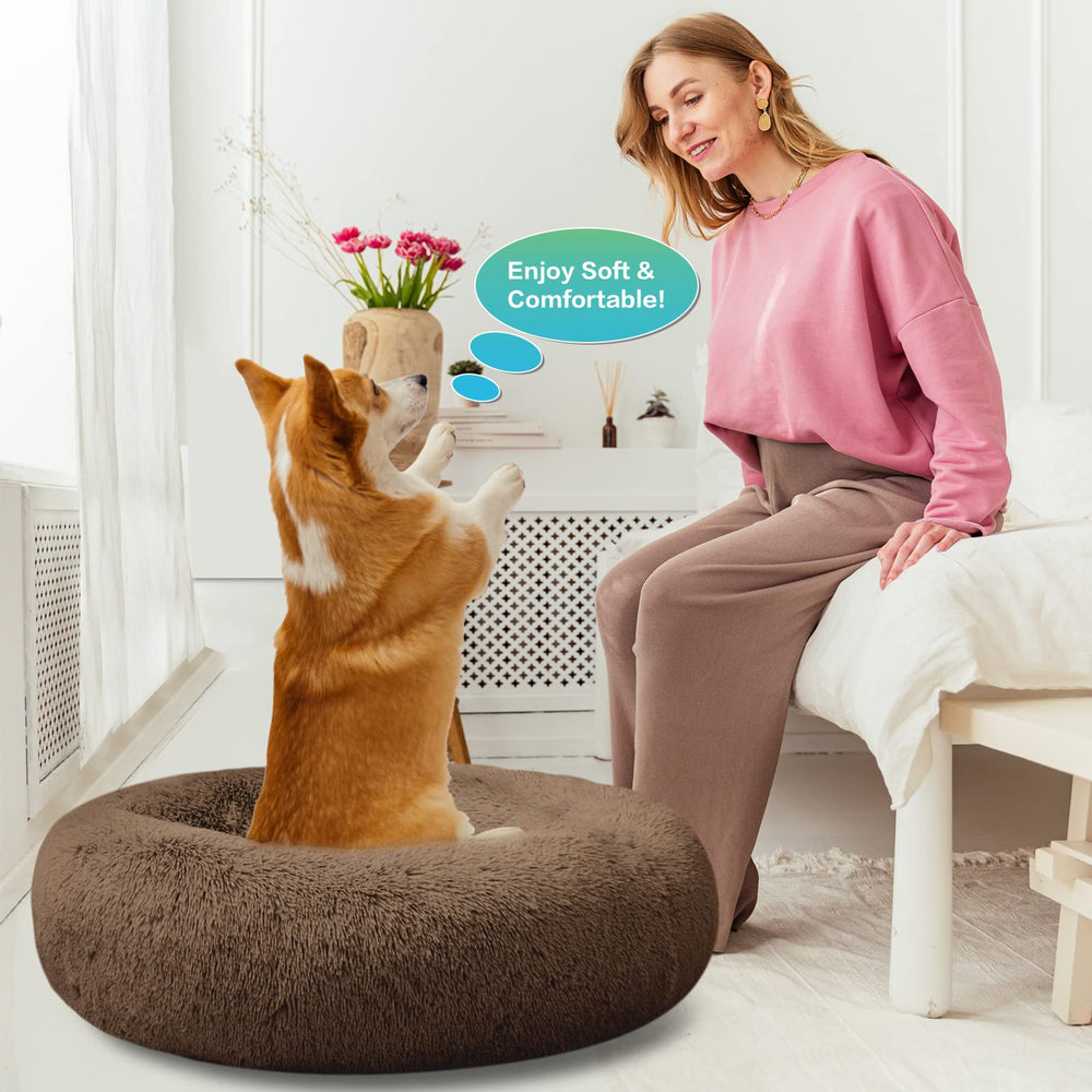 SAVFOX cama rosquilla plush lavado fácil, mantenimiento rápido.
