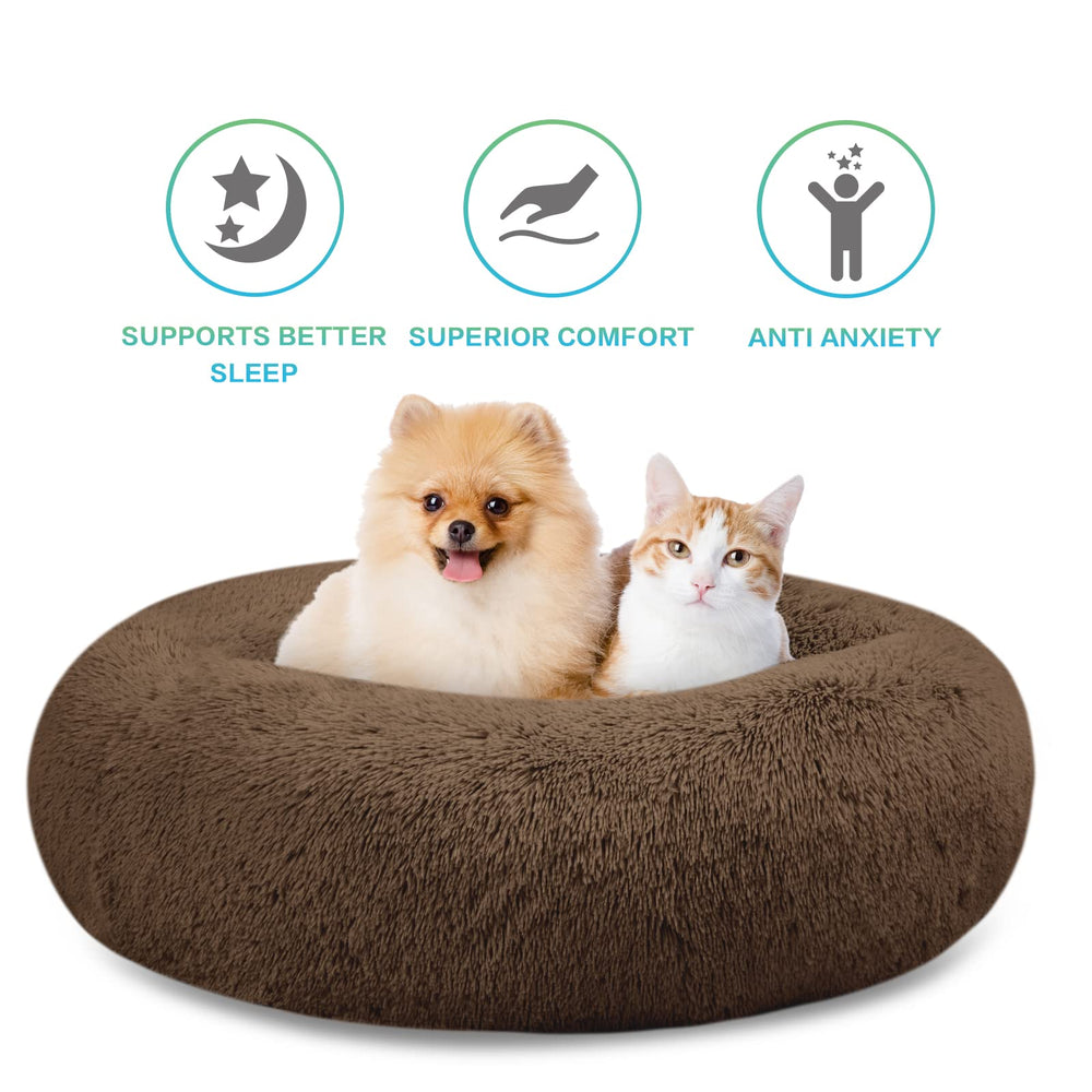 SAVFOX cama rosquilla plush en varios tamaños S-XXL para todas las razas.