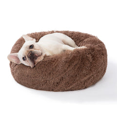 SAVFOX cama para perros en forma de rosquilla, antiestrés y soporte cómodo para cabeza y cuello