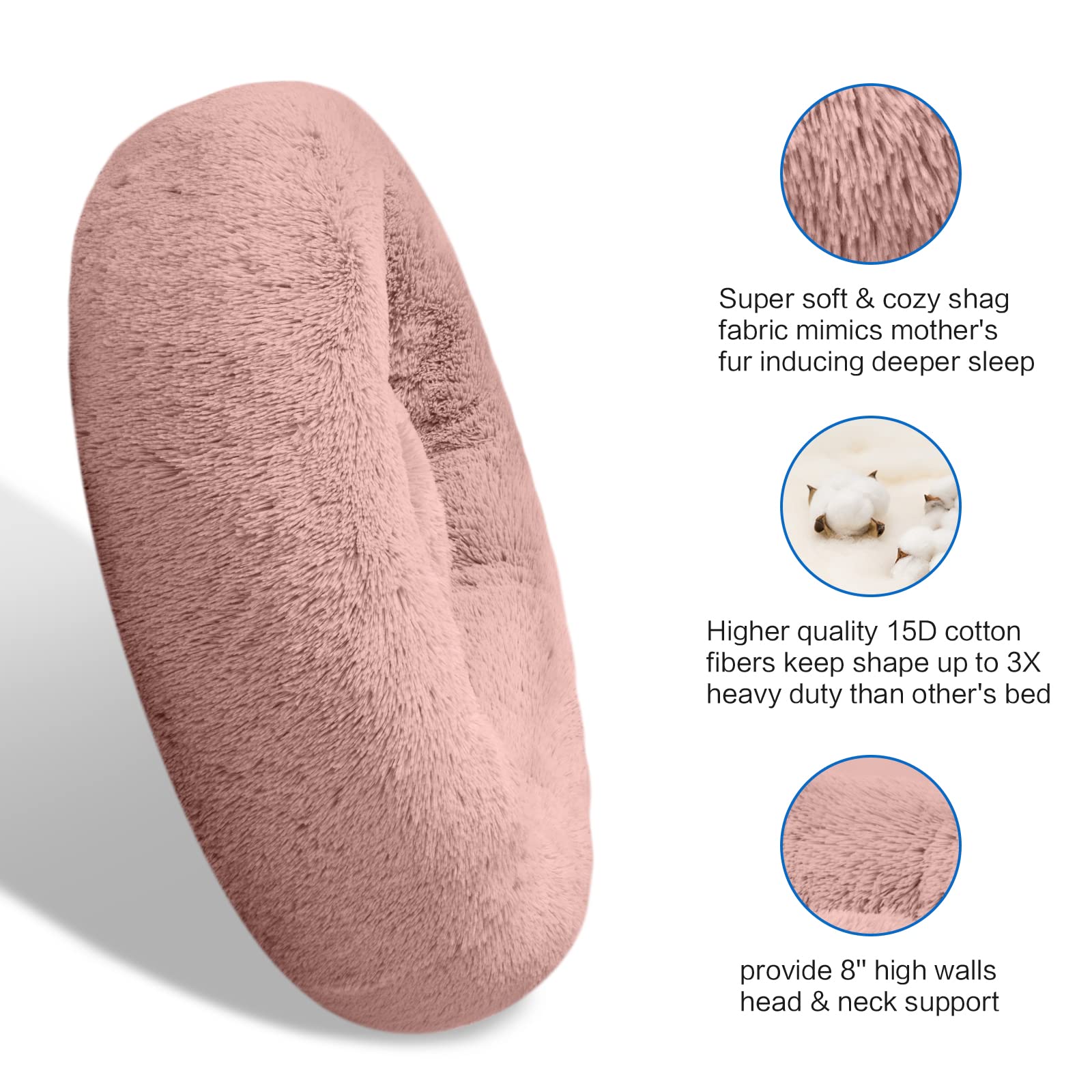 SAVFOX cama plush exterior de pelaje sintético ofrece confort cálido.