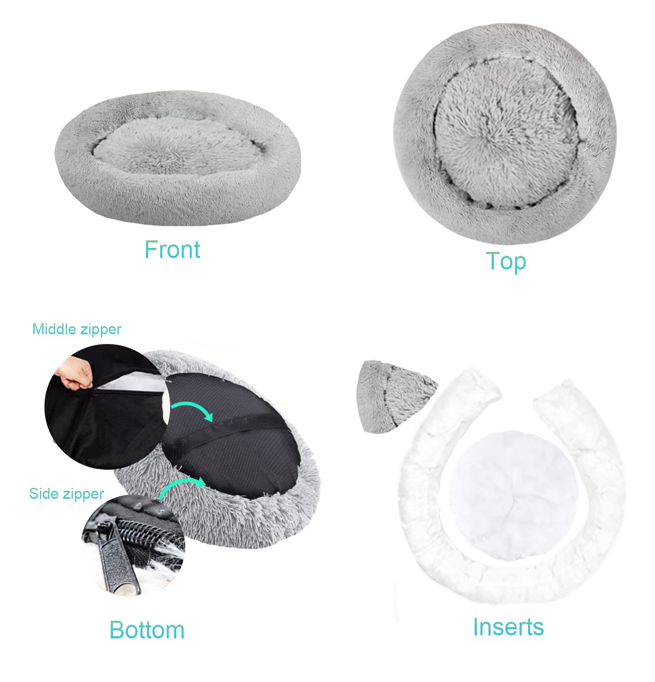 SAVFOX Cama rosquilla para Perros base antideslizante ofrece seguridad en pisos.