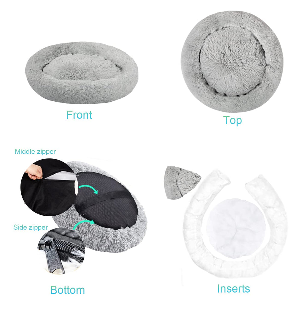 SAVFOX Cama rosquilla para Perros base antideslizante ofrece seguridad en pisos.
