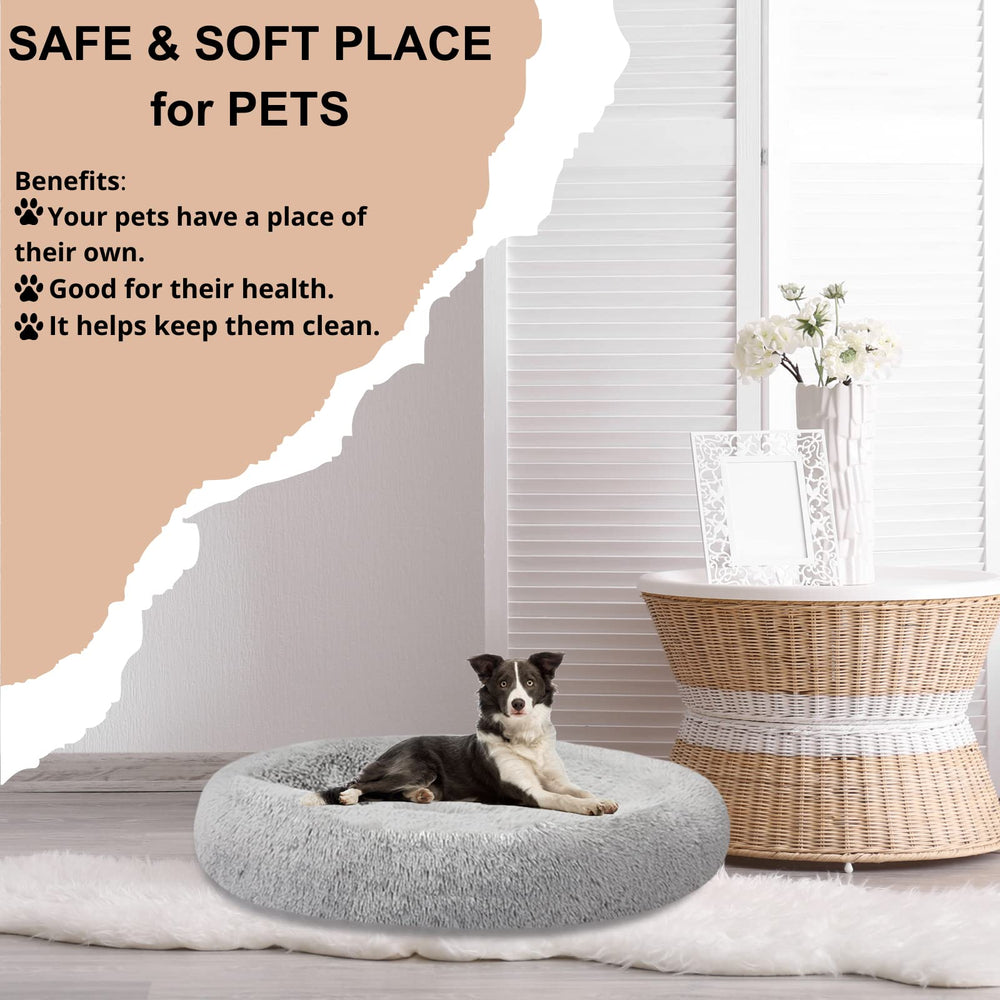 SAVFOX Cama rosquilla para Perros en dormitorio decorativo y cálido.