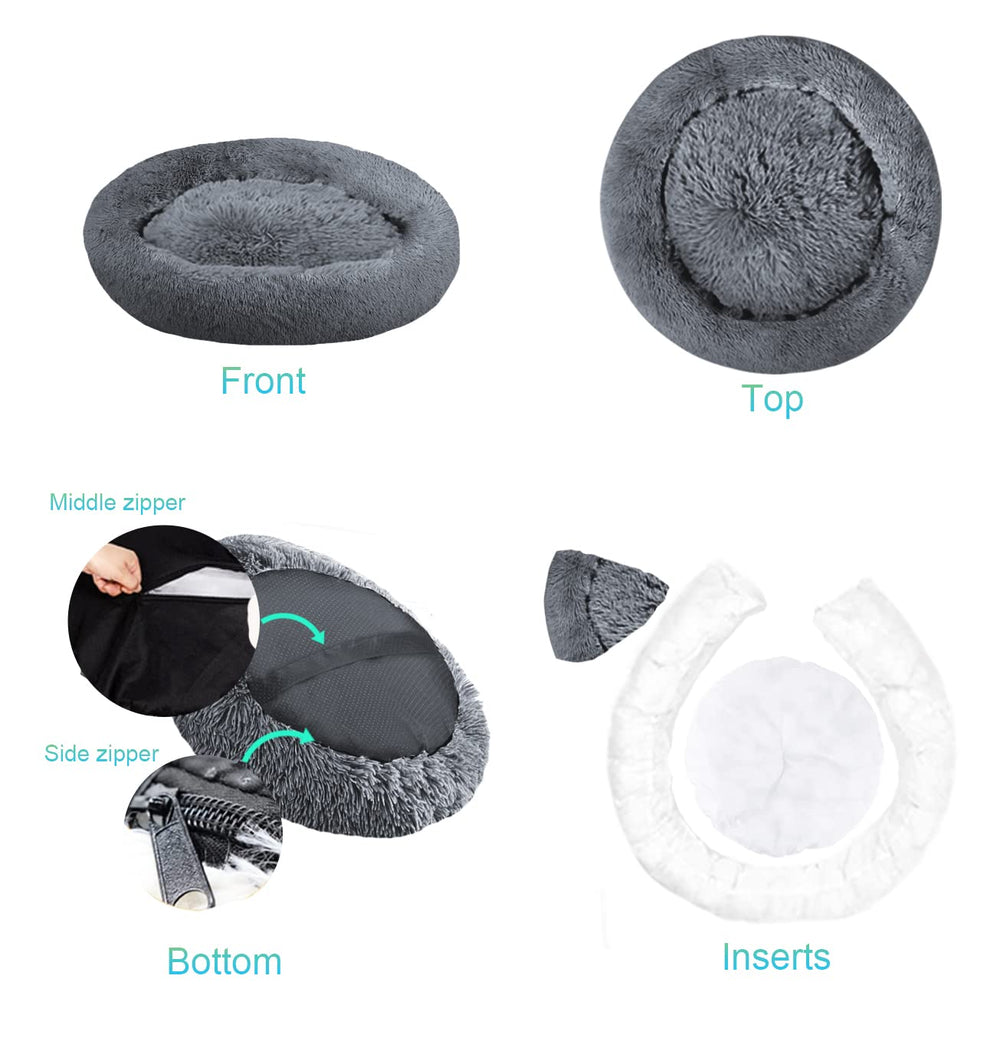 SAVFOX Cama donut lavable, fácil de limpiar
