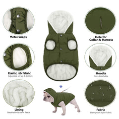 SAWMONG abrigo con orificio para correa en el cuello, ideal para paseos.