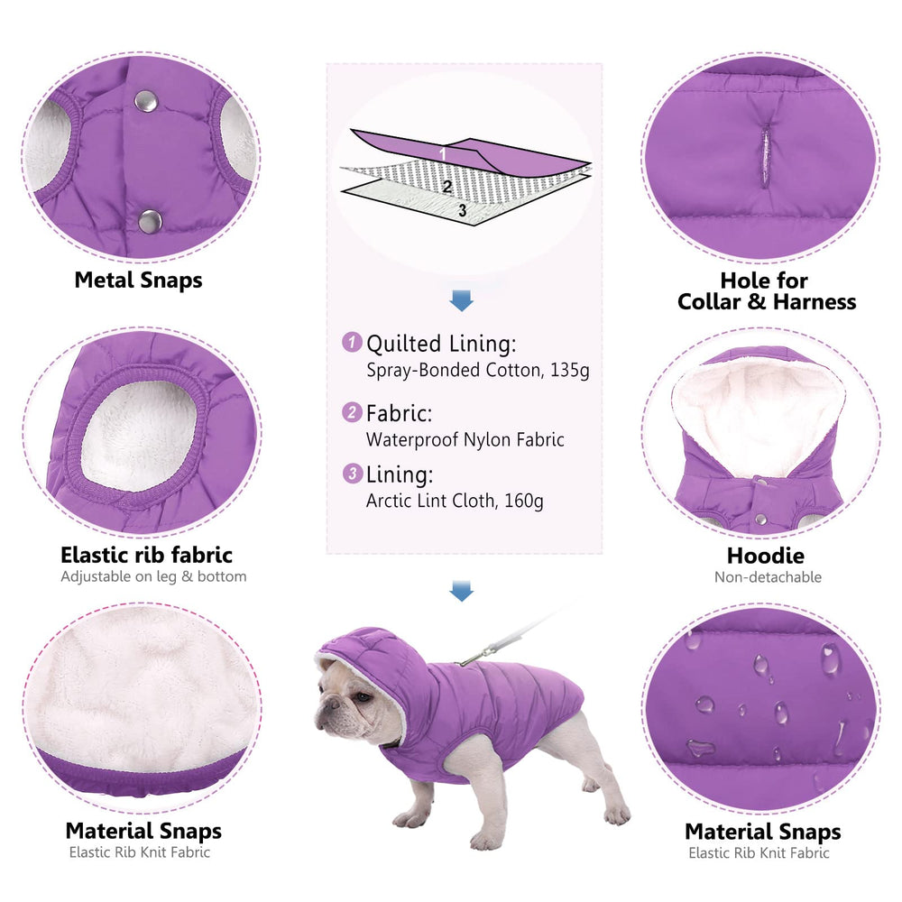 SAWMONG chaqueta canina con dobladillos elásticos, ajuste cómodo y seguro