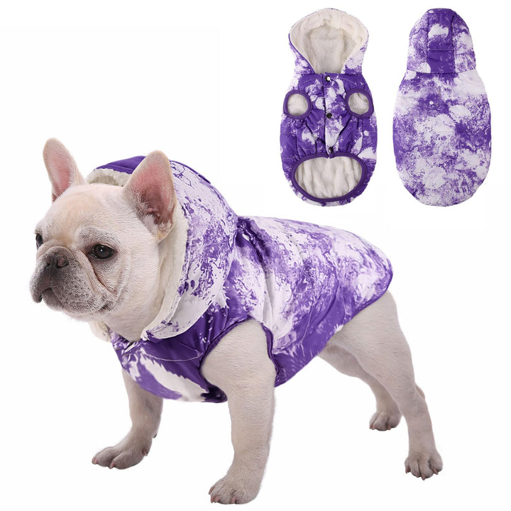 SAWMONG chaqueta para perro con capucha, resistente al agua y forro felpa