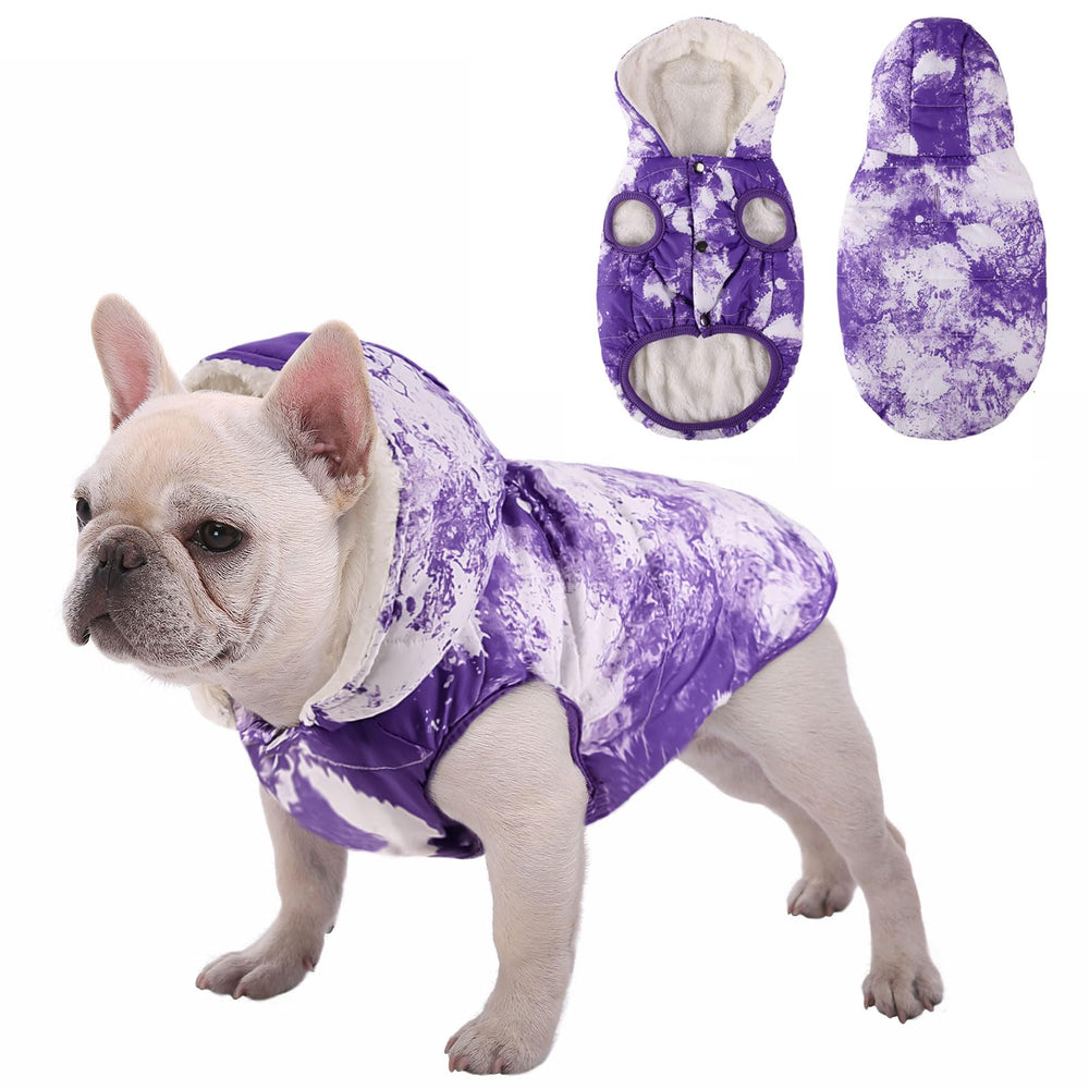 SAWMONG chaqueta para perro con capucha, resistente al agua y forro felpa