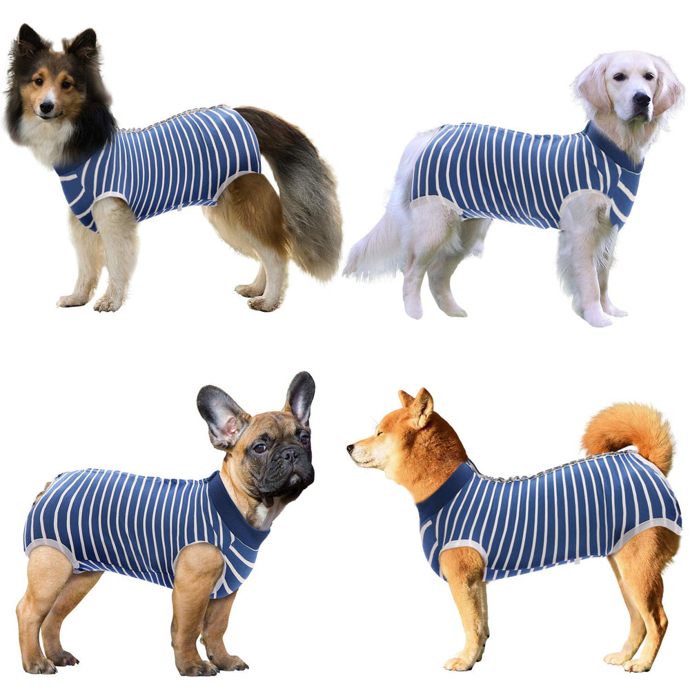 SAWMONG mono de recuperación para perros azul XXL, banda elástica, mantiene el ajuste sin irritar.