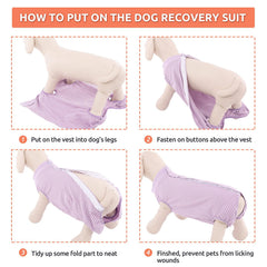 SAWMONG Recovery Suit para perros, botones en fila; uso fácil y rápido.