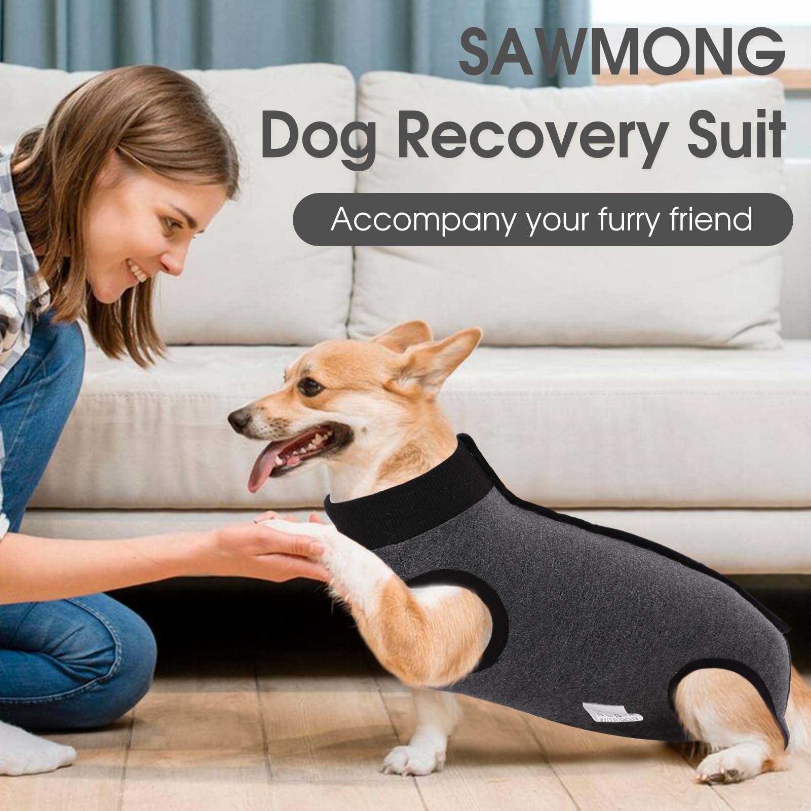 SAWMONG Recovery Suit, abdomen, diseño que facilita limpieza y comodidad.