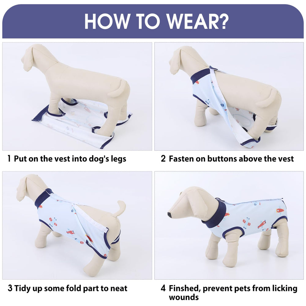 SAWMONG traje de recuperación para perros, abdomen redondo para comodidad al defecar