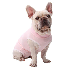 SAWMONG traje de recuperación para perro, vista dorsal, mantiene la curación sin restringir la marcha.